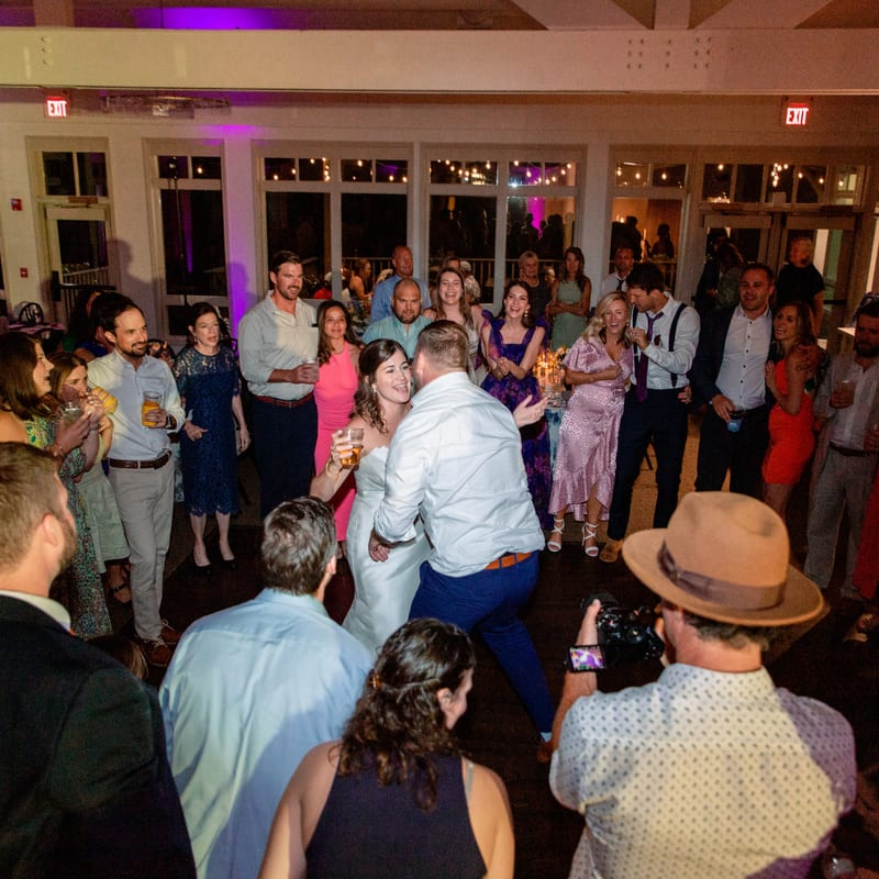 Wedding reception dance floor celebration