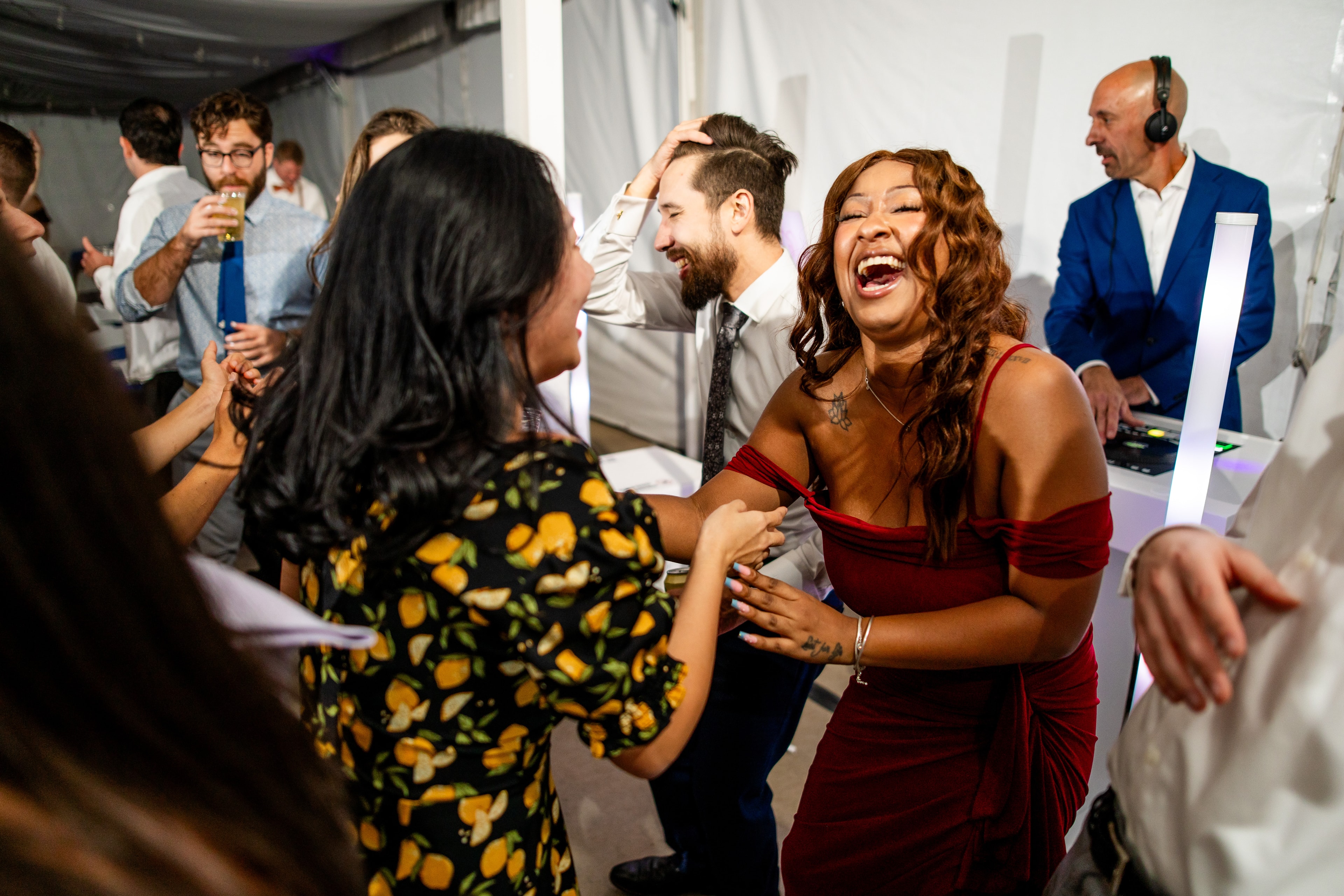 People dancing at indoor party celebration